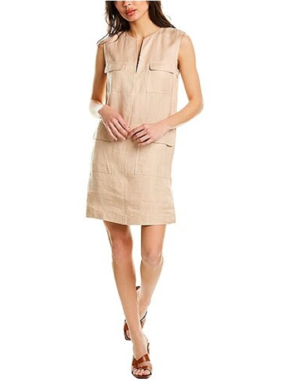 Theory Utilitarian Linen-Blend Shift Dress
